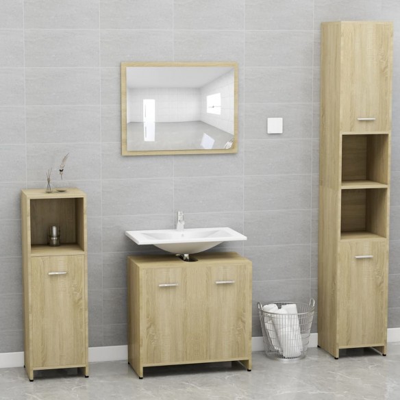 Armoire de salle de bain Chêne sonoma 60x33x61 cm Aggloméré