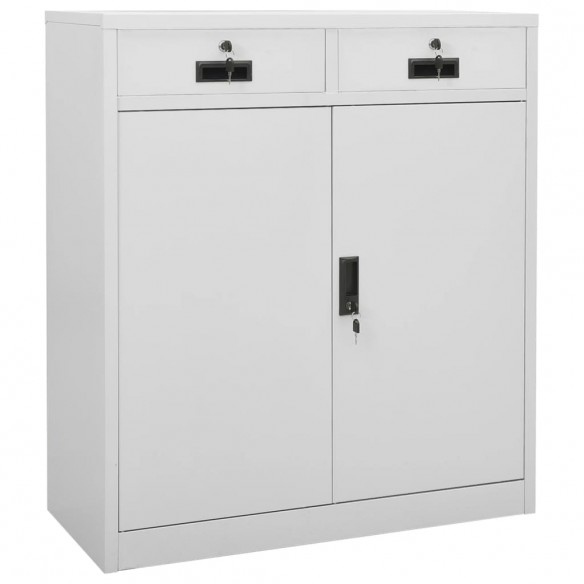 Armoire de bureau avec jardinière Gris clair 90x40x125 cm Acier