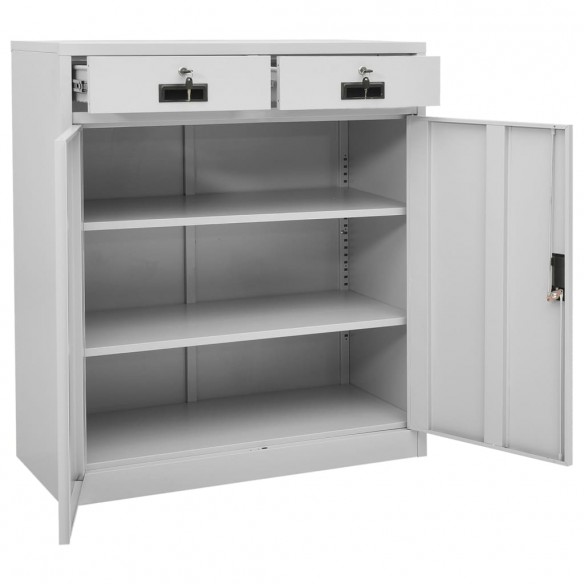 Armoire de bureau avec jardinière Gris clair 90x40x125 cm Acier