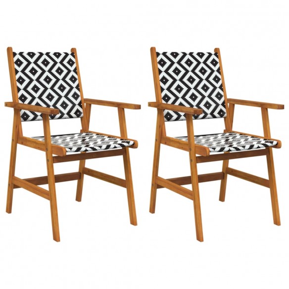 Chaises de jardin 2 pcs Bois d'acacia solide