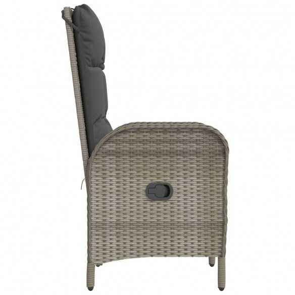 Chaises d'extérieur 2 pcs Résine tressée Gris