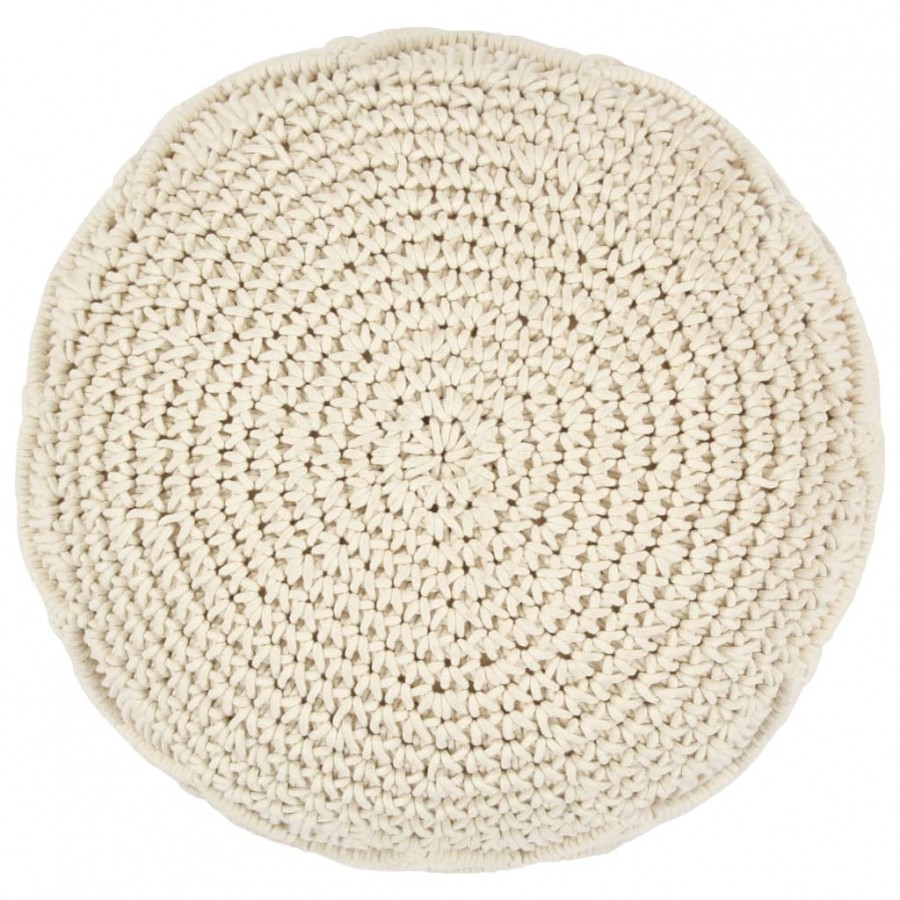 Pouf fait à la main en macramé 45 x 30 cm Coton