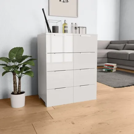 Buffet Blanc brillant 60x35x80 cm