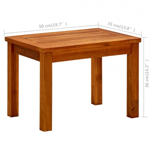 Table basse de jardin 50x35x36 cm Bois solide d'acacia