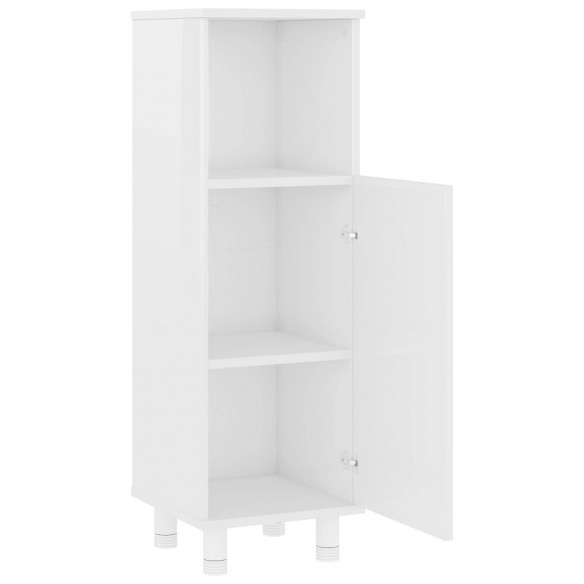 Armoire de salle de bain Blanc brillant 30x30x95 cm Aggloméré