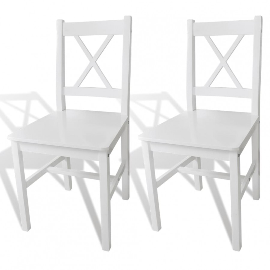 Chaises à manger lot de 2 blanc bois de pin