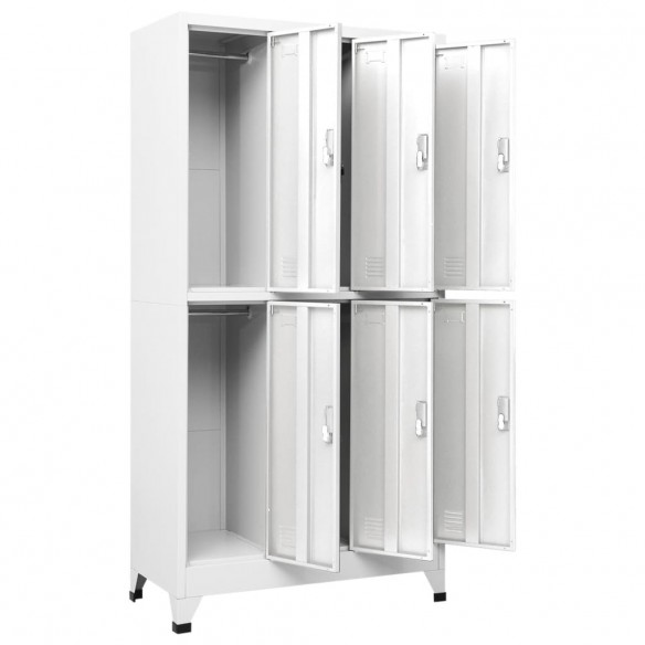 Armoire à casier avec 6 compartiments Acier 90x45x180 cm Gris