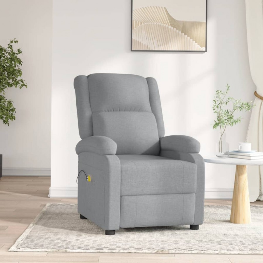 Fauteuil électrique de massage Gris clair Tissu