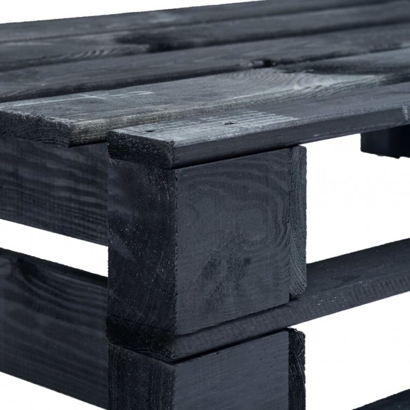 Banc d'angle palette de jardin bois noir