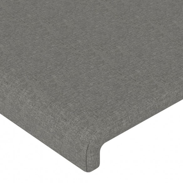 Tête de lit avec oreilles Gris foncé 83x16x78/88 cm Tissu