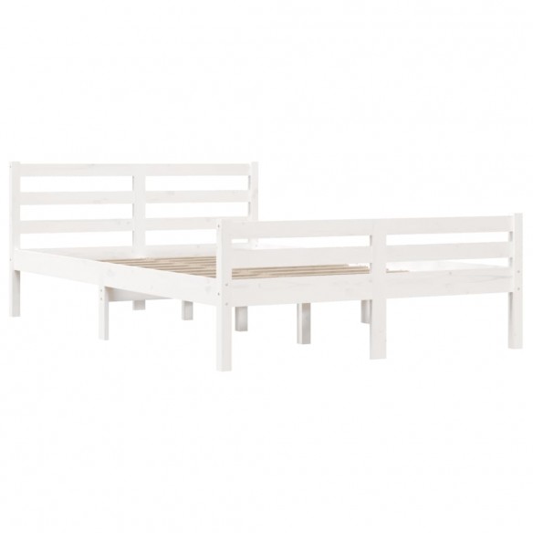 Cadre de lit Blanc Bois massif 120x200 cm