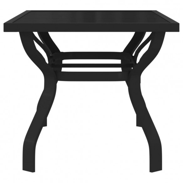 Table de jardin Noir 140x70x70 cm Acier et verre