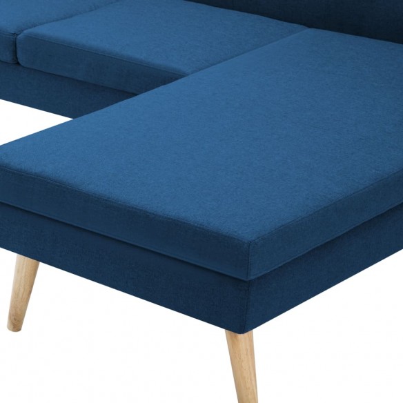 Canapé d'angle Revêtement en tissu 186x136x79 cm Bleu
