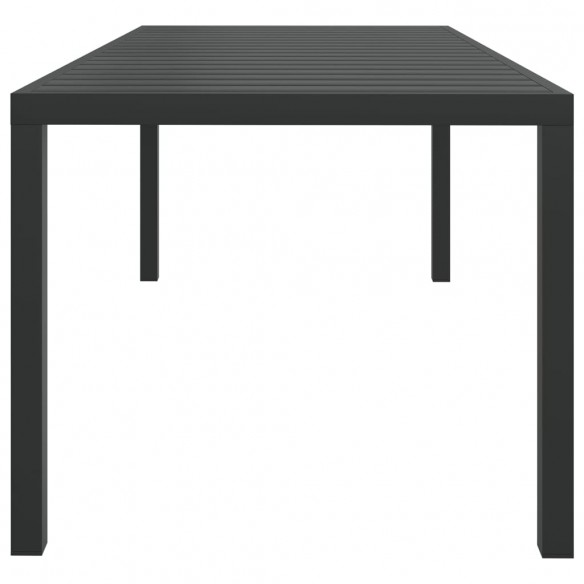 Table de jardin Noir 185 x 90 x 74 cm Aluminium et WPC