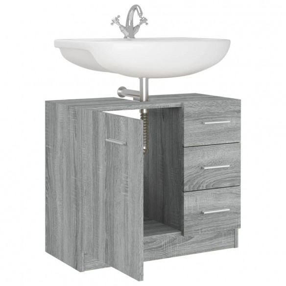 Armoire de lavabo Sonoma gris 63x30x54 cm Bois d'ingénierie