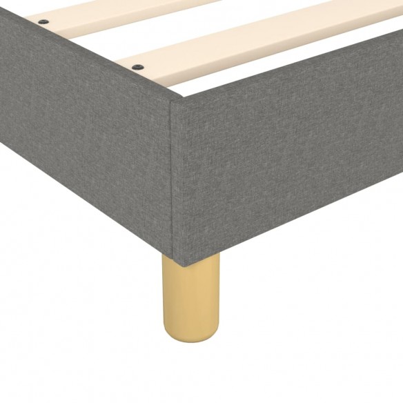 Cadre de lit avec matelas Gris foncé 80x200 cm Tissu