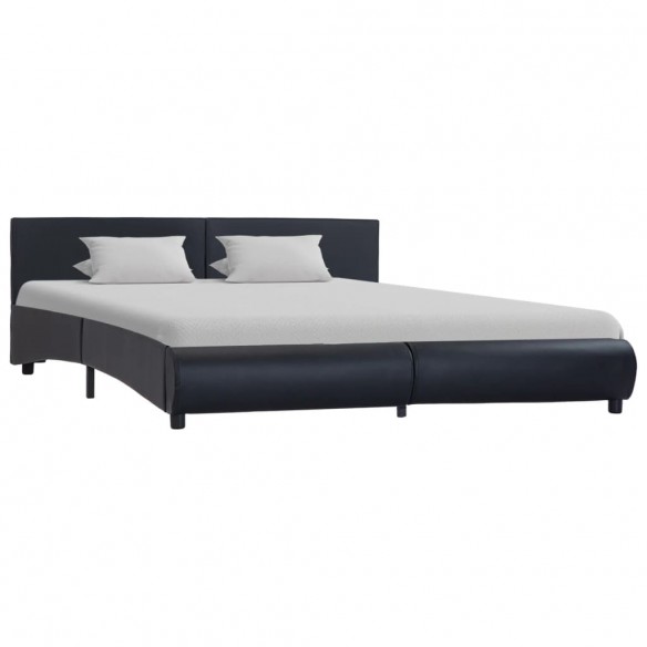 Cadre de lit Noir Similicuir 160 x 200 cm