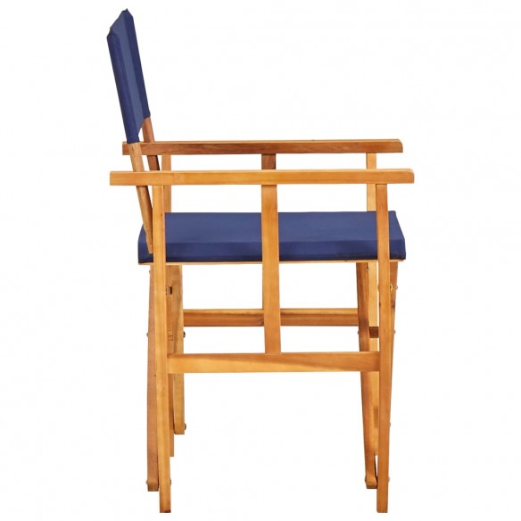 Chaises de metteur en scène 2 pcs Bois massif d'acacia Bleu