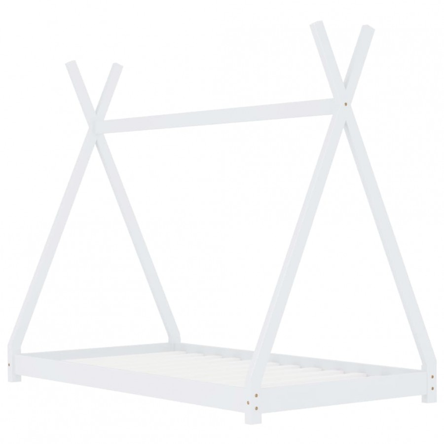 Lit d'enfant Blanc Bois de pin massif 80x160 cm Lit d'enfant Blanc Bois de pin massif 80x160 cm