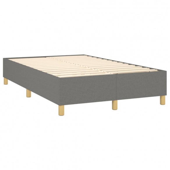 Sommier à lattes de lit avec matelas Gris foncé 120x200cm Tissu