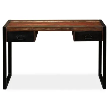 Bureau avec 2 tiroirs Bois de récupération massif 120x50x76 cm 2