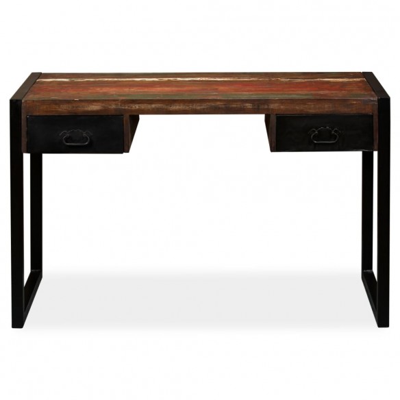 Bureau avec 2 tiroirs Bois de récupération massif 120x50x76 cm