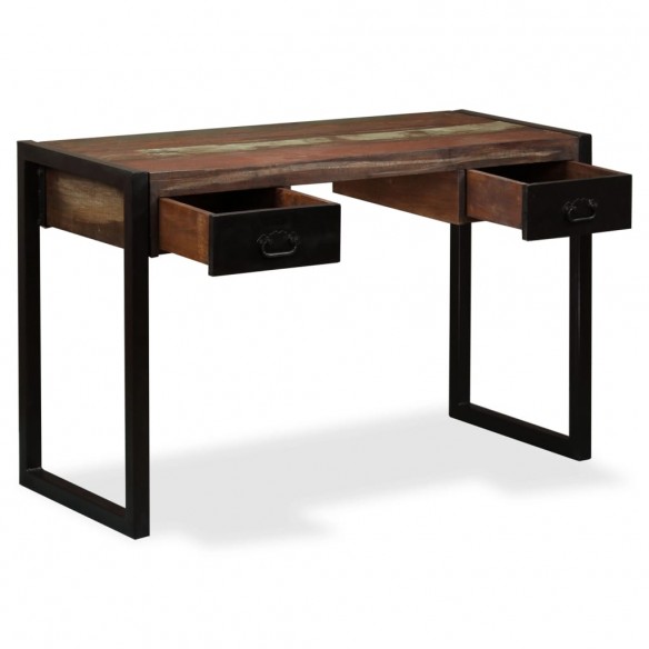 Bureau avec 2 tiroirs Bois de récupération massif 120x50x76 cm