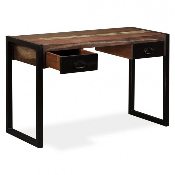 Bureau avec 2 tiroirs Bois de récupération massif 120x50x76 cm