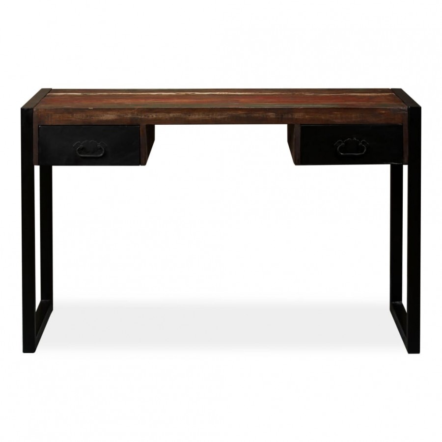 Bureau avec 2 tiroirs Bois de récupération massif 120x50x76 cm