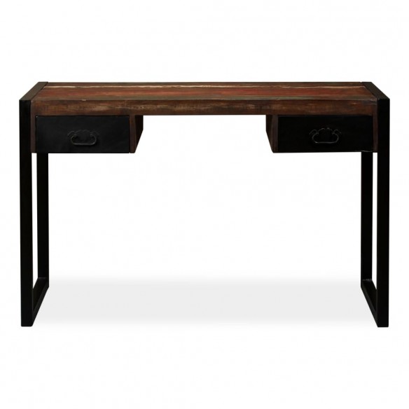 Bureau avec 2 tiroirs Bois de récupération massif 120x50x76 cm