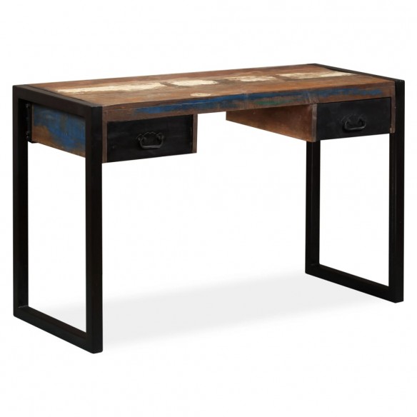 Bureau avec 2 tiroirs Bois de récupération massif 120x50x76 cm