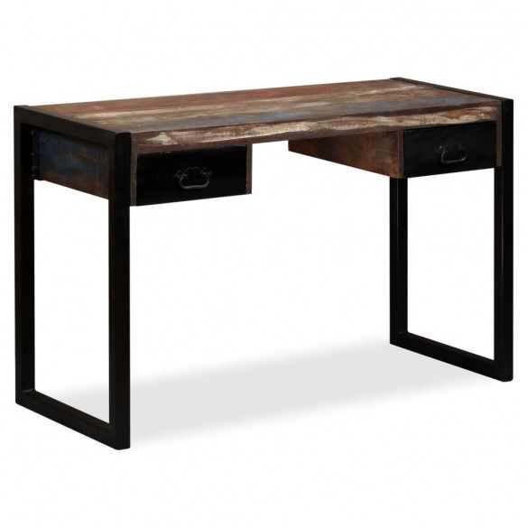 Bureau avec 2 tiroirs Bois de récupération massif 120x50x76 cm