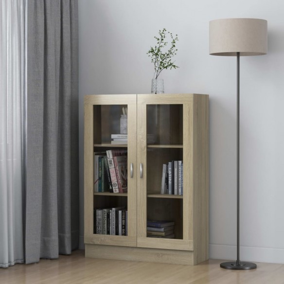 Armoire à vitrine Chêne sonoma 82,5x30,5x115 cm Aggloméré