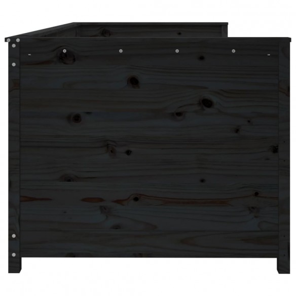 Lit de jour Noir 75x190 cm Bois de pin massif