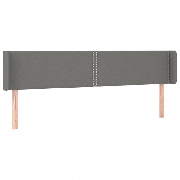 Tête de lit à LED Gris foncé 163x16x78/88 cm Tissu