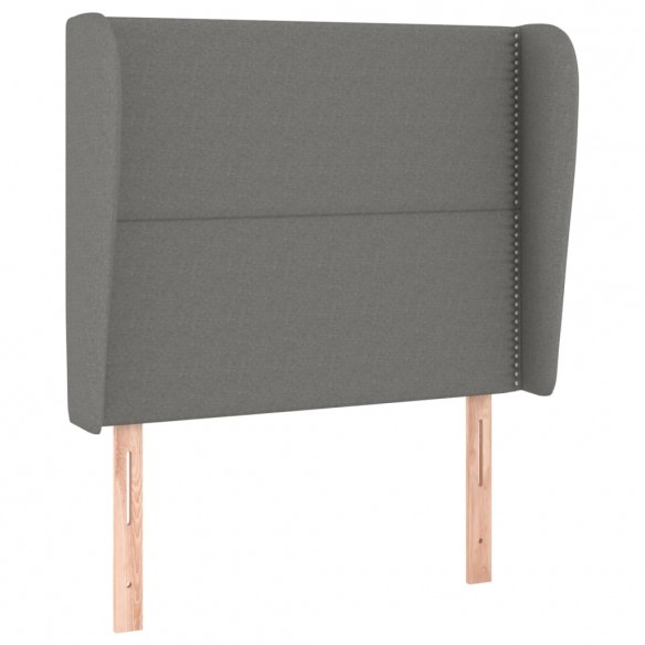 Tête de lit avec oreilles Gris foncé 83x23x118/128 cm Tissu