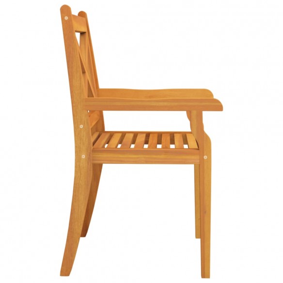 Chaises à dîner d'extérieur 2 pcs Bois d'acacia massif