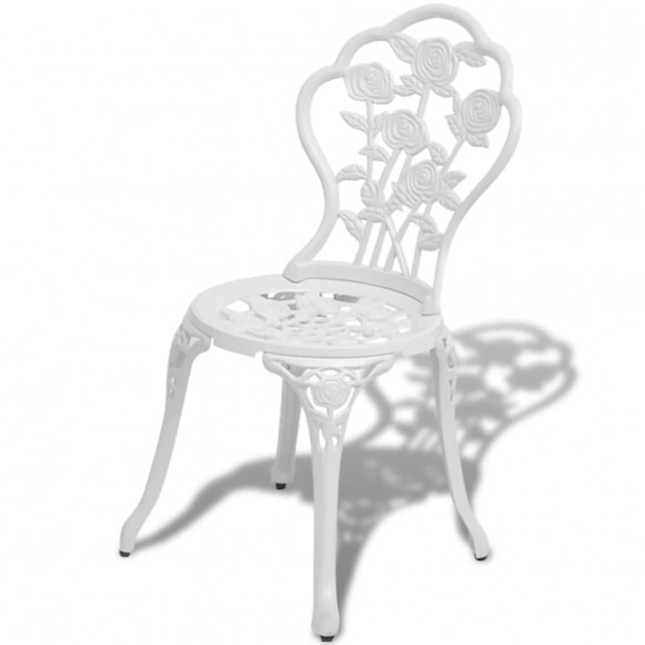 Chaises de bistro 2 pcs Aluminium coulé Blanc