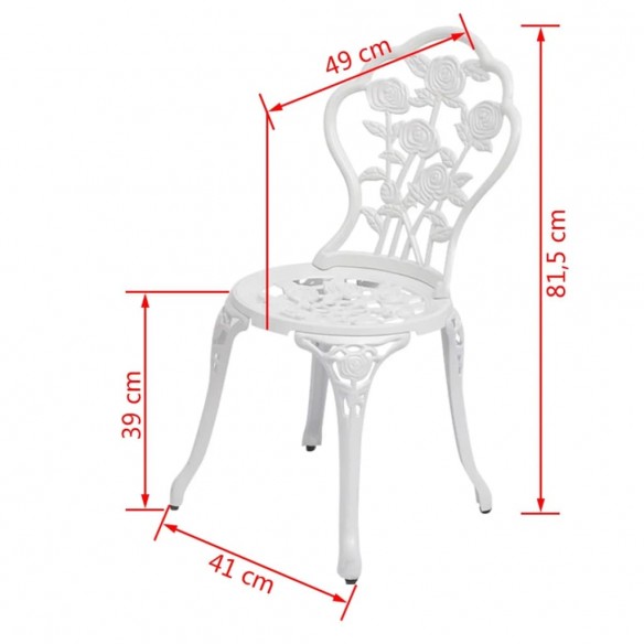 Chaises de bistro 2 pcs Aluminium coulé Blanc