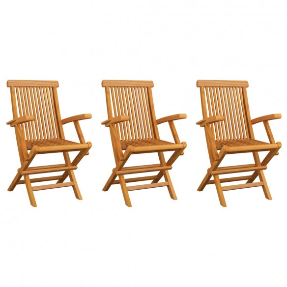 Chaises de jardin avec coussins anthracite 3 pcs Bois de teck