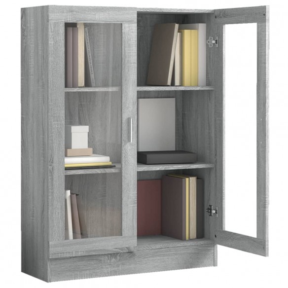 Armoire à vitrine Sonoma gris 82,5x30,5x115cm Bois d'ingénierie