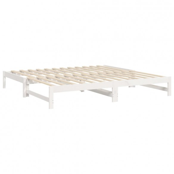 Lit coulissant Blanc 2x(90x200) cm Bois de pin massif