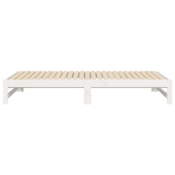 Lit coulissant Blanc 2x(90x200) cm Bois de pin massif