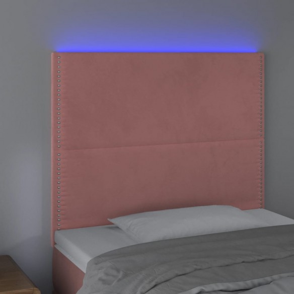Tête de lit à LED Rose 100x5x118/128 cm Velours