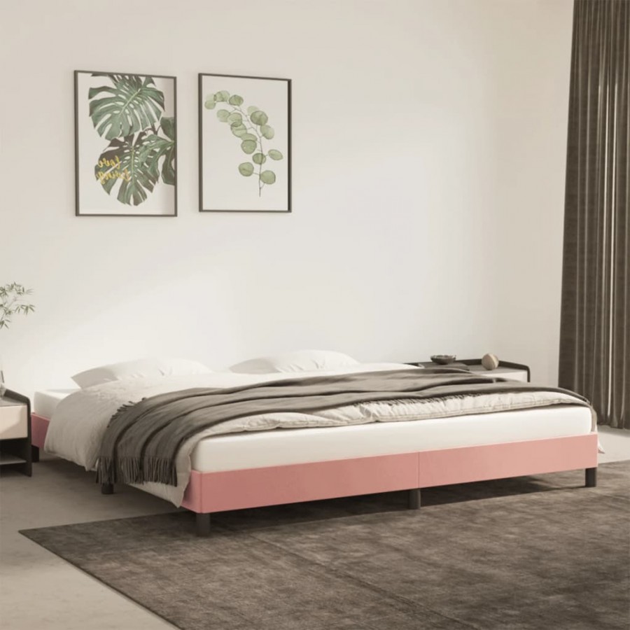 Cadre de lit Rose 200x200 cm Velours