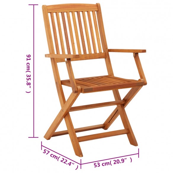 Chaises de jardin pliables 4 pcs Bois d'eucalyptus massif