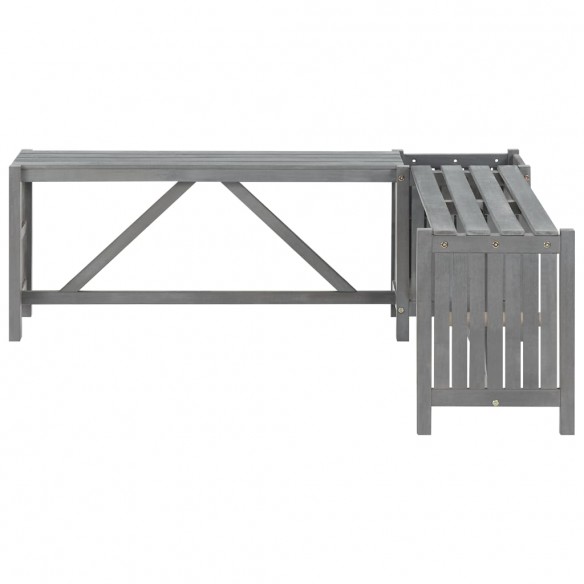 Banc d'angle de jardin et jardinière 117 cm Bois d'acacia Gris