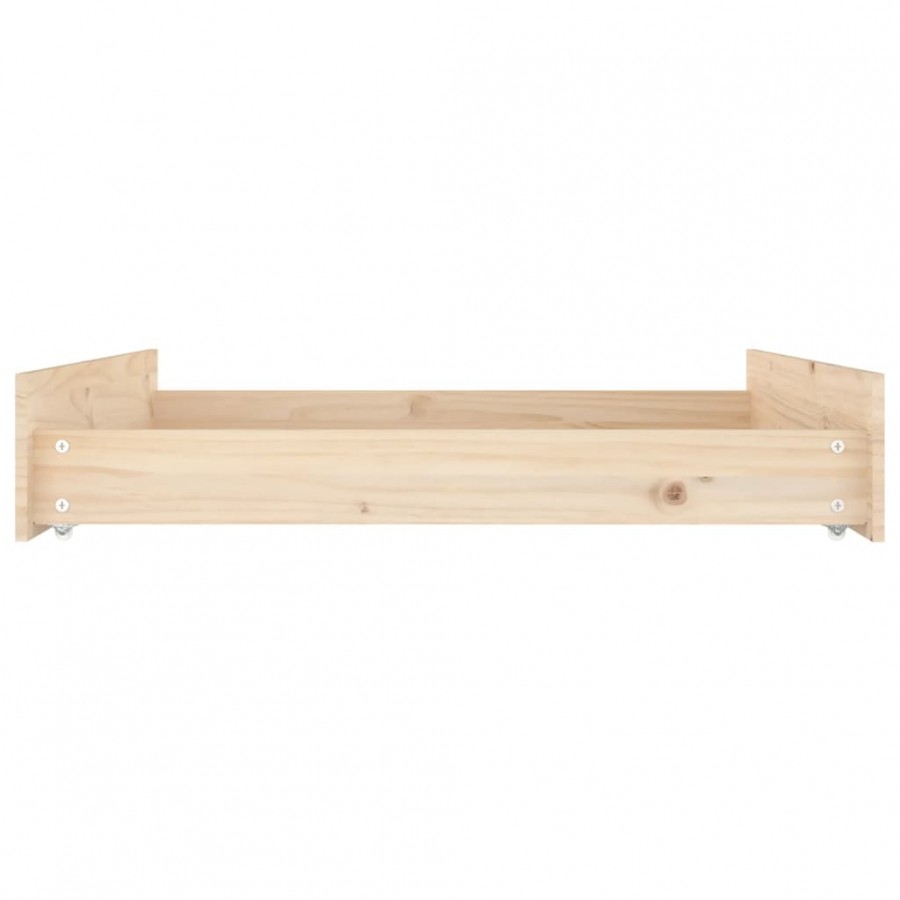 Tiroirs de lit 2 pcs bois de pin massif Tiroirs de lit 2 pcs bois de pin massif
