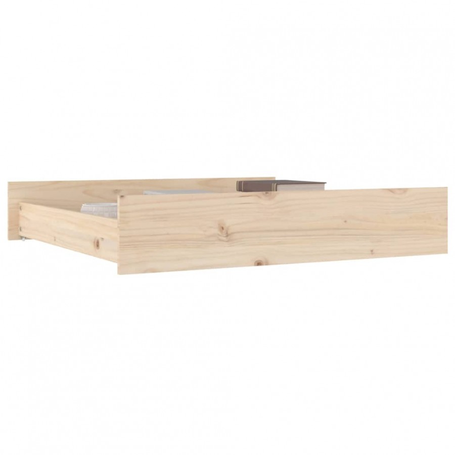 Tiroirs de lit 2 pcs bois de pin massif Tiroirs de lit 2 pcs bois de pin massif