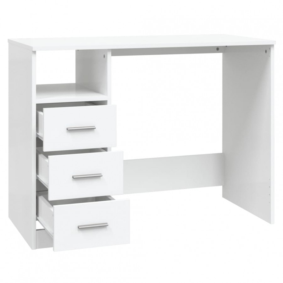 Bureau avec tiroirs Blanc 102x50x76 cm 